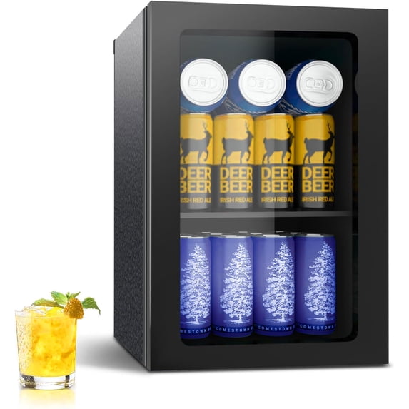 Compact 24 Can/0.9 Cubic Foot Beverage Fridge For Soda, Beer Or Wine, Drinks Refrigerator Cooler