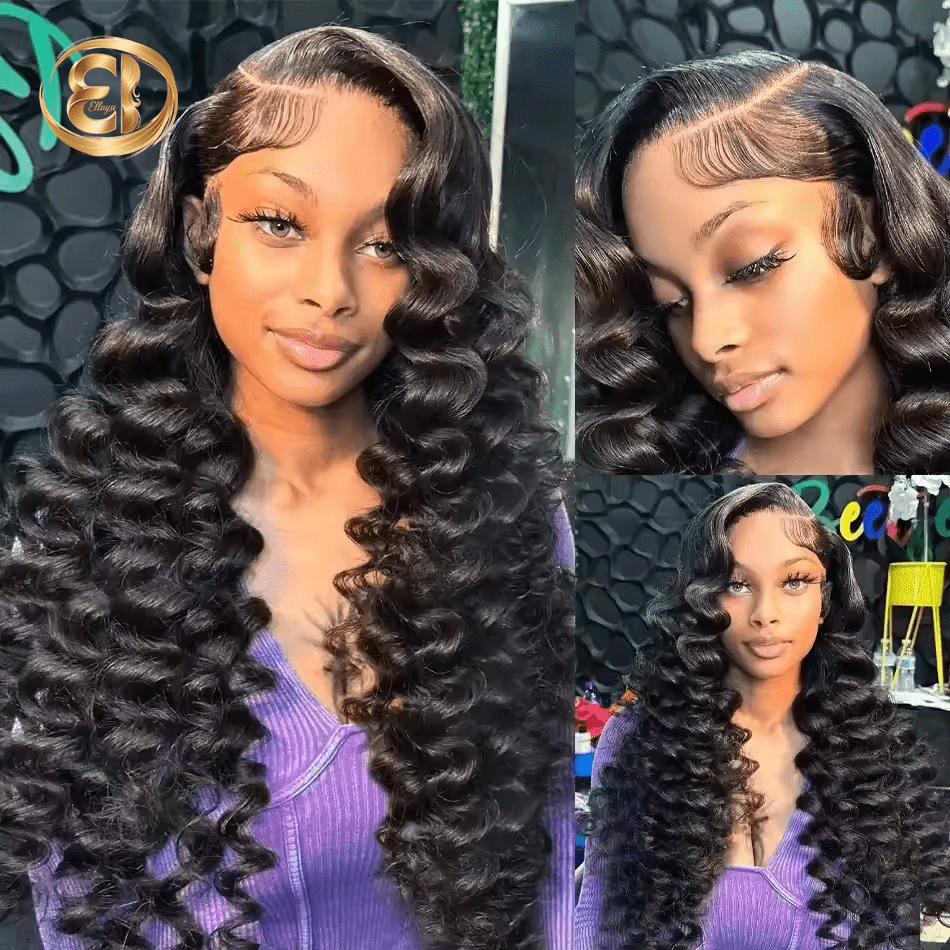 Compact 250 Density 30 Loose Deep Wave Lace Frontal Wig 13x6 HD Curly Human Hair Wigs 360 Water Wave Pre Plucked Lace Front Wig 40 Inch from Typpkmm