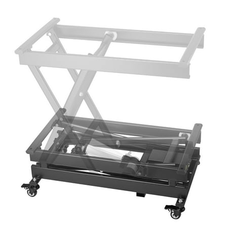 Electric Lift Table 28", Single Scissor Lift Platform, 330lbs Capacity, 4 Wheel Mobile