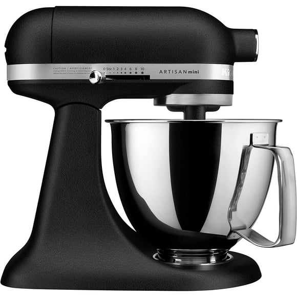 Compact 3.5 Quart Tilt-Head Stand Mixer with Durable Motor, Matte Black Countertop Baking Appliance