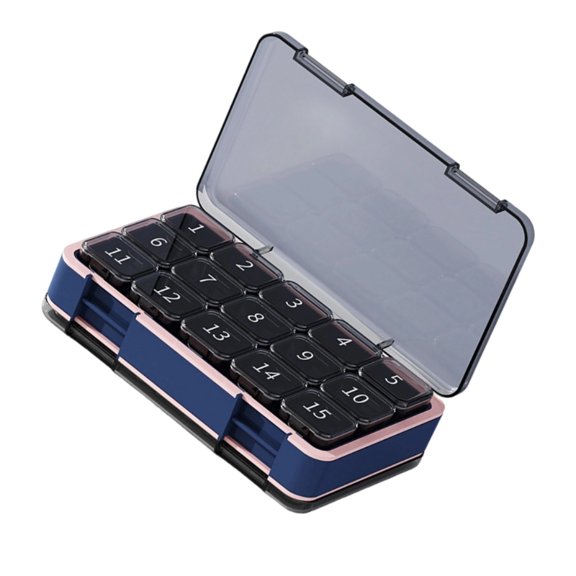 Compact 30 Day Medication Box Two Layer System Perfect For Organizing Pills