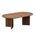 thumbnail image 1 of Compact 39.37 Inch Walnut Table / For Small Living Areas / Stable Pedestal Design, 1 of 4