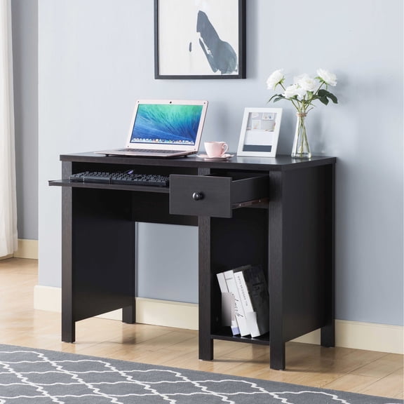 Compact 39"W Desk with Keyboard and Catch All Drawers / Saves Space in Home Office