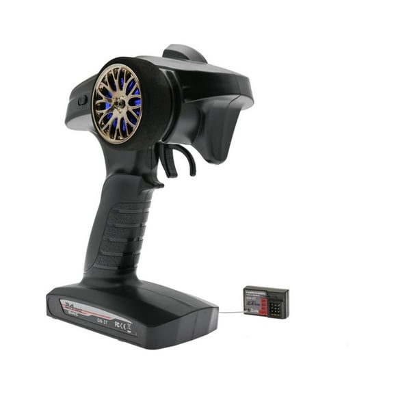 Compact 3CH RC Controller for Cars and Boats Features Low Voltage Warning and Soft Rubber Grip