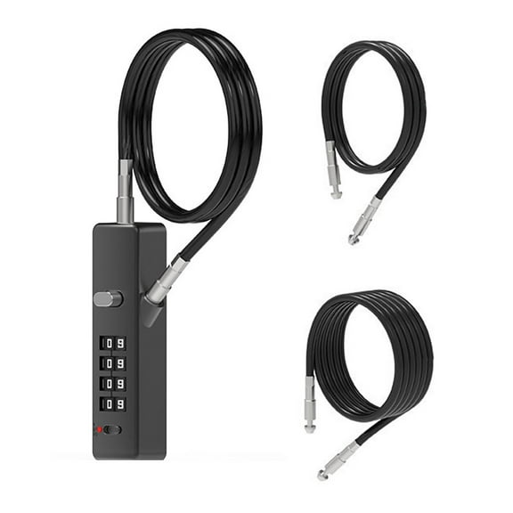 Compact 4 Digit Cable Lock With Multiple Rope Lengths For Easy Storage