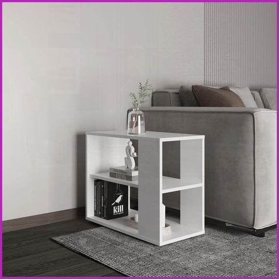 Compact 4-Leg Coffee Table with 2 Shelves - Space-Saving Modern Design for Living Room & Entryway