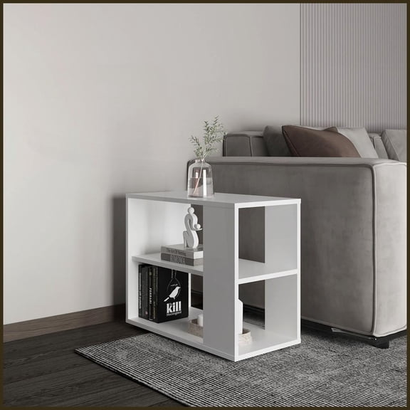 Compact 4-Leg Coffee Table with 2 Shelves – Space-Saving for Living Room, Easy to Assemble