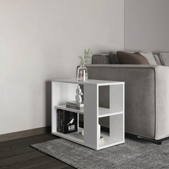 Sideboard Table with 4 Legs and 2 Spacious Shelves for Storage and Display