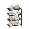 Compact 4 Tier Shoe Rack, Stackable Shoe Storage Shelf for Small Spaces ...