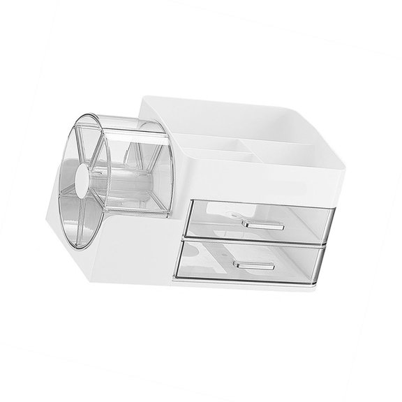 Compact 5 Part Beauty Storage With Turn Table And Sections For Makeup Brushes Hair Accessories