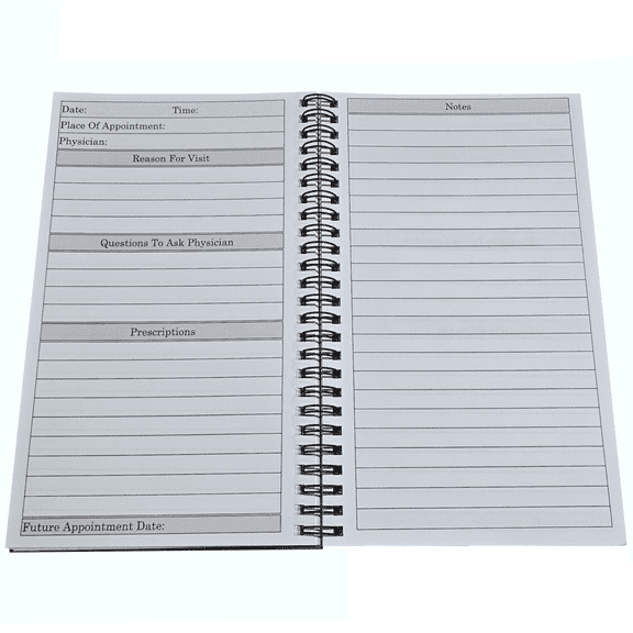 Compact 5" x 8.5" Doctor Visit Logbook - Wide Ruled Doctor Visit Planner, Journal, Notebook - Durable Wide Bound Design for Organized Medical Appointments