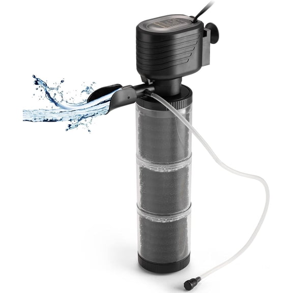 Compact 528 GPH Aquarium Filter with Ultra-Quiet Design - For 170 Gallon Tanks