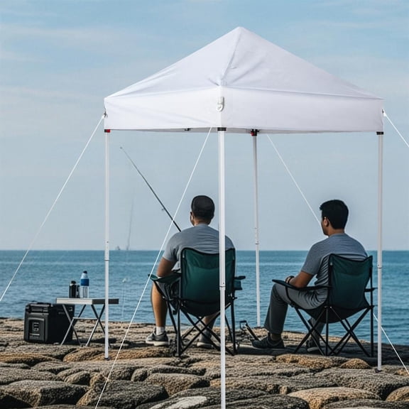 Compact 5x5ft Outdoor Canopy featuring Full Enclosable 4 Sidewalls, Sturdy Design for Versatile Uses in All Weather