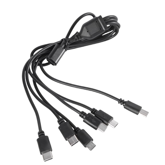 Compact 6 in 1 USB C Charging Cable, Type C to Type C & USB 5Pin Splitter Wire Line Without Data Transfer Charging Only