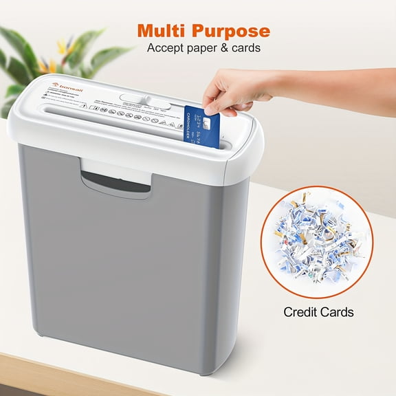 Compact 6-sheet Strip-cut Paper Shredder. Featuring Overheat Protection And An Extendable Arm for Flexible Use, Perfect for A Variety Of Shredding Tasks