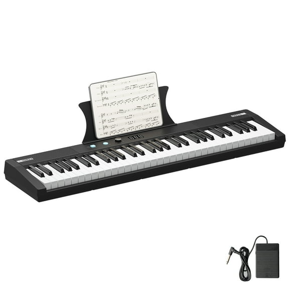 Compact 61 Key Keyboard Piano, Portable Electric Piano Keyboard Kit With 128 Tones, 128 Rhythms