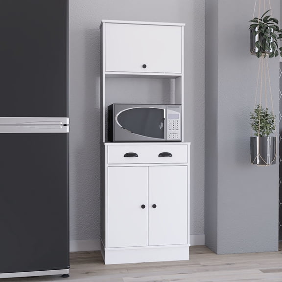 Compact 66.3" H Kitchen Pantry with Shelves & Drawer / Keep Pantry Organized and Attractive