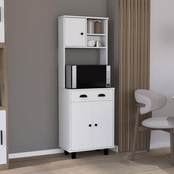 Compact 66.5"H x 23.6"W x 13.7"D Kitchen Pantry | Fits Well in Small Spaces for Storage | Offers Organized and Aesthetic Storage Solution