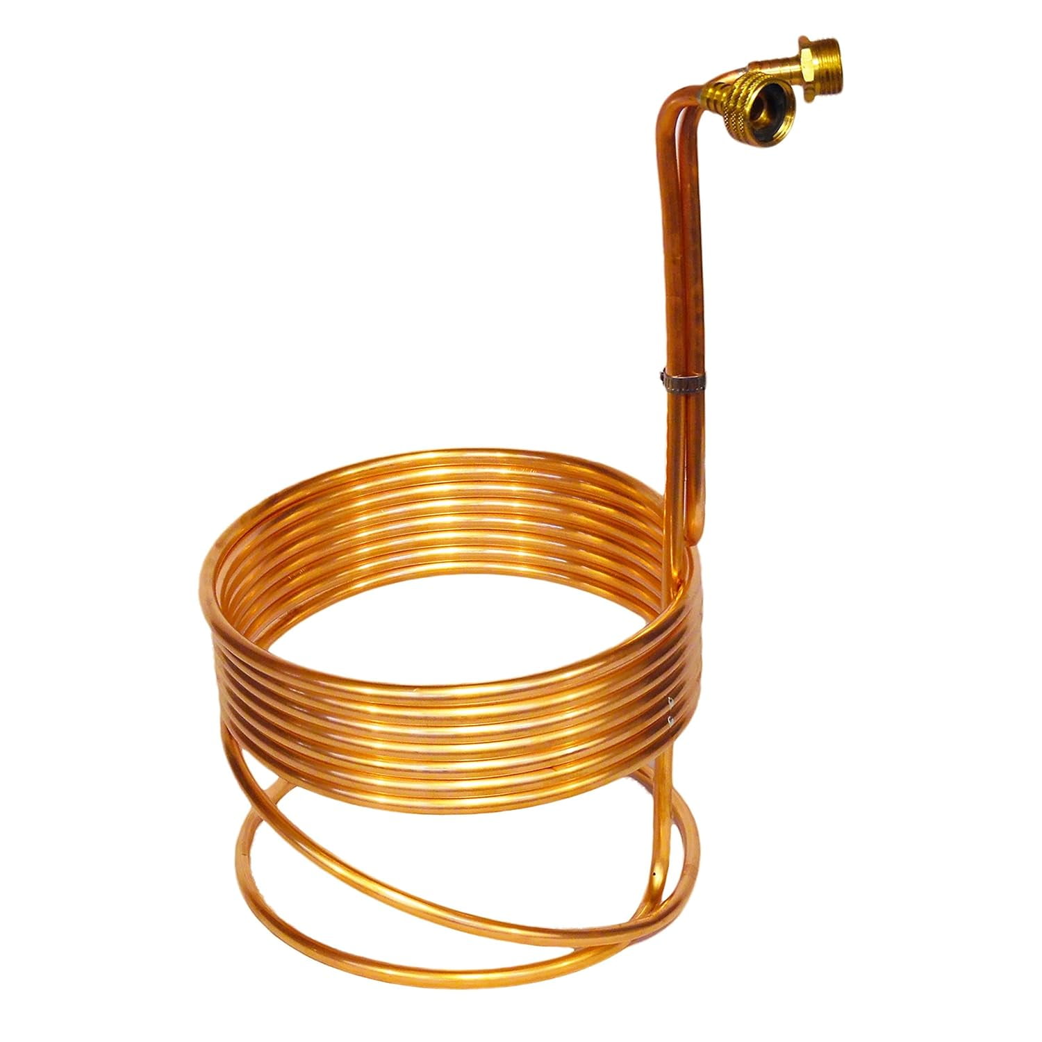 Compact 8" Copper Immersion Wort Chiller W/Garden Hose Fittings