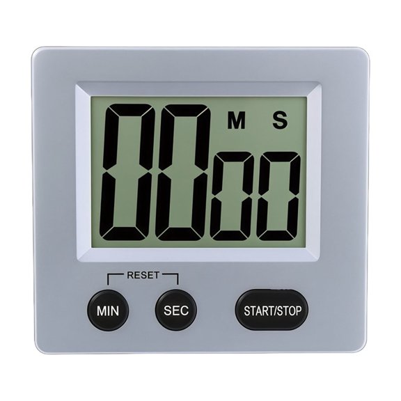 Compact ABS Plastic Timer with Clear LCD Screen Easy to Read for Kitchen Workout Beauty Salon Countdown And Clock Mode
