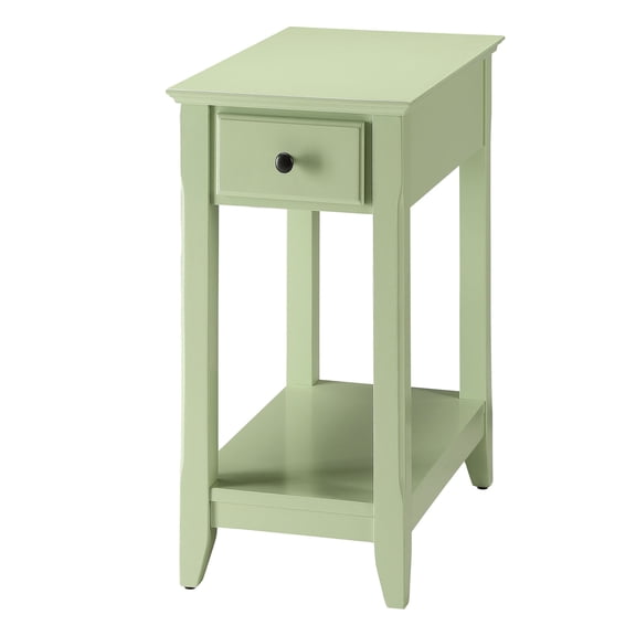 Compact Accent Table With Shelf And Drawer For Living Areas Extra Storage