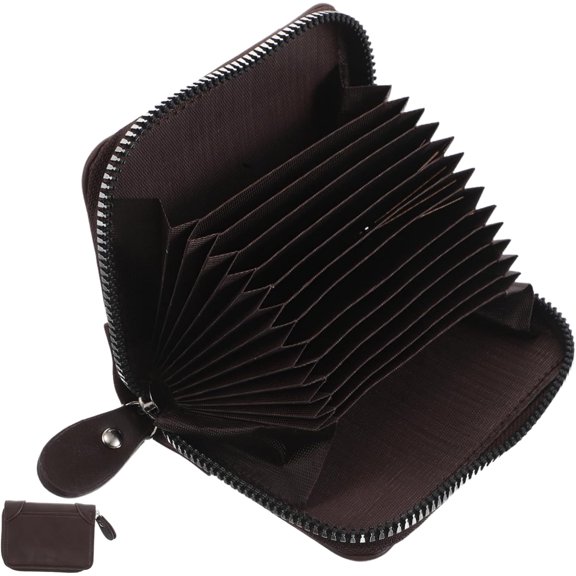 Compact Accordion Card Case Portable Zipper Wallet with Multiple Slots for Travel Business and Credit Organization Lightweight Design Effortless Retrieval