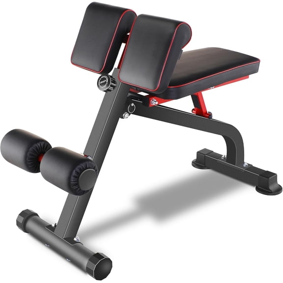 Compact Adjustable Weight Bench for Full Strength , Ab/ Hyper Roman Chair, Adjustable Ab Sit up Bench, Incline Decline Bench, Flat Bench, Hyperextension Bench, Extension Machine