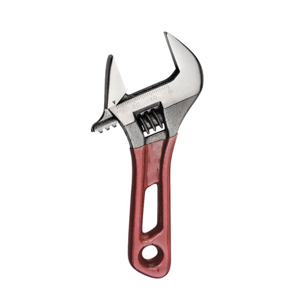 Compact Adjustable Wrench with Wide Jaw - Carbon Steel Ergonomic Grip for Plumbing Mechanical Maintenance