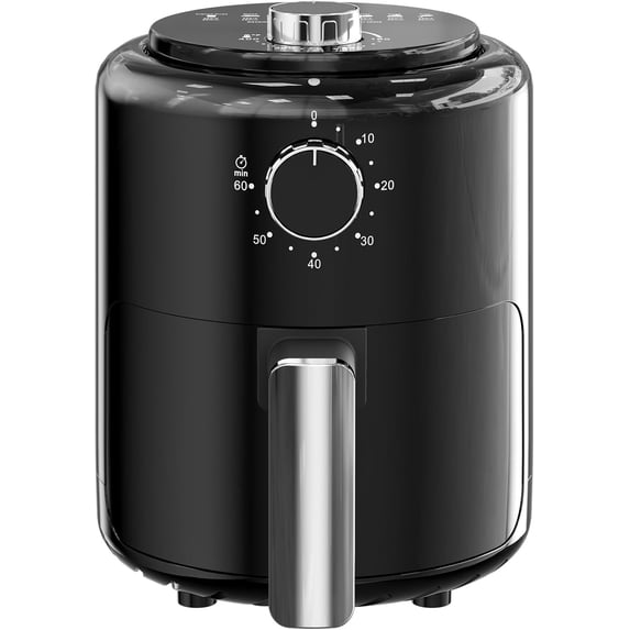 Compact Air Fryer Small 2QT, 4-in-1 Small Mini Airfryer, Bake, Roast, Reheat, 98% Less Oil, Adjustable Temperature Control w/ 60min Timer, Quiet, Nonstick & Dishwasher Safe Basket, BPA-Free, Black