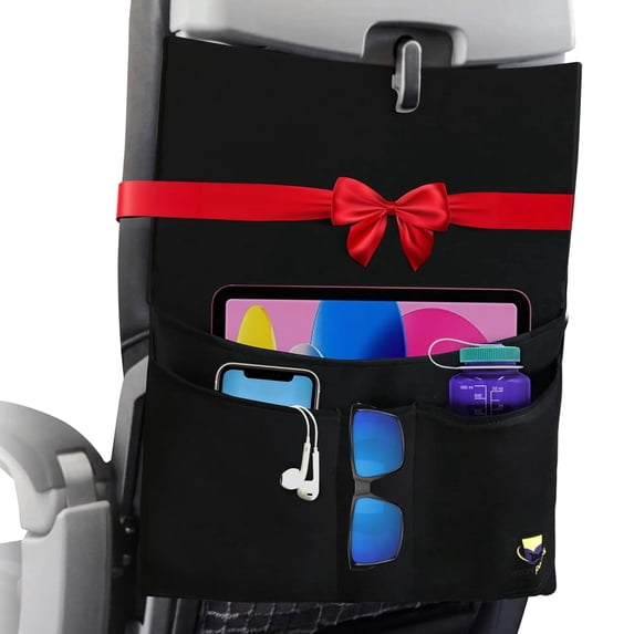 Compact Airplane Seat Back Organizer, Portable Travel Storage Pocket, Lightweight Plane Travel Essentials Pouch for Air Travel Use