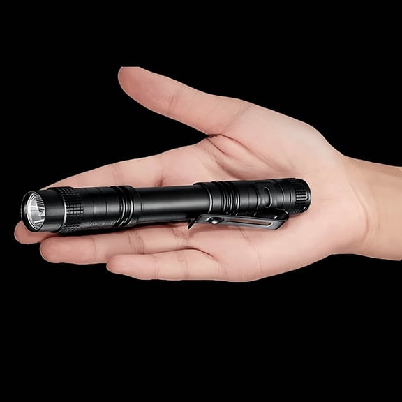 Compact Aluminum Alloy Tactical Flashlight  LED Pen Light with Clip, IP44 Water-Resistant for Camping, Emergencies & Everyday Carry (2x AAA Powered)