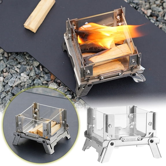 Compact Aluminum Camp Stove for Outdoor Cooking and Hiking – High Heats Small Burners with Borosilicate Glass Stove for Portable Travel