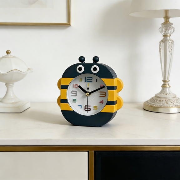 Compact Analog Alarm Clock 4.33x4.33x1.77In, Phone-Free Accurate Timing Gentle Wake Tone Simple Controls, New Term Timepiece for Bedroom Study Office Focus Management