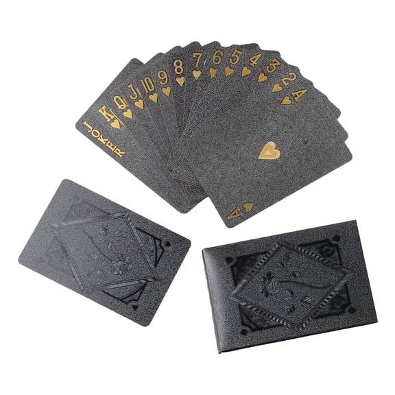 Compact And Portable Black Gold Playing Cards Easy To Shuffle And Operate Ideal For Any Gathering Or Game Night