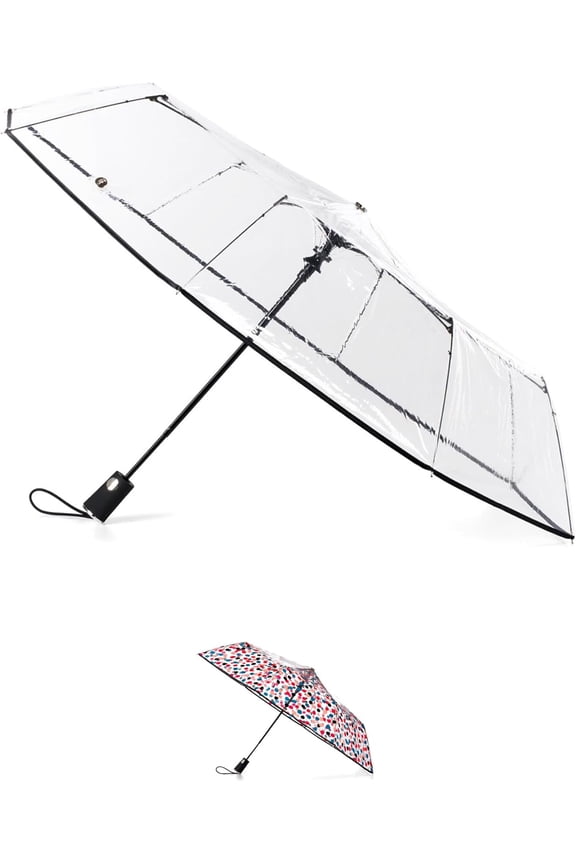 Compact Auto Open Folding Umbrella with Enhanced Visibility