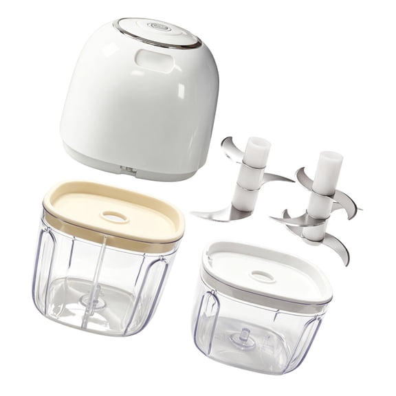 Compact Automatic Dicer Machine With 2 Detachable Cups Quick Process Garlic Onions Spices