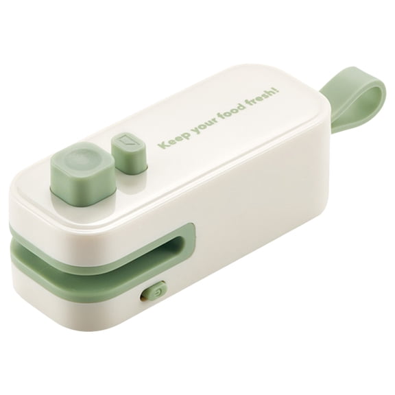 Compact Automatic Home Sealer for Snack Vacuum Sealing, Grade Plastic Bag Sealer Portable, in Matcha Green for Freshness and Easy Storage