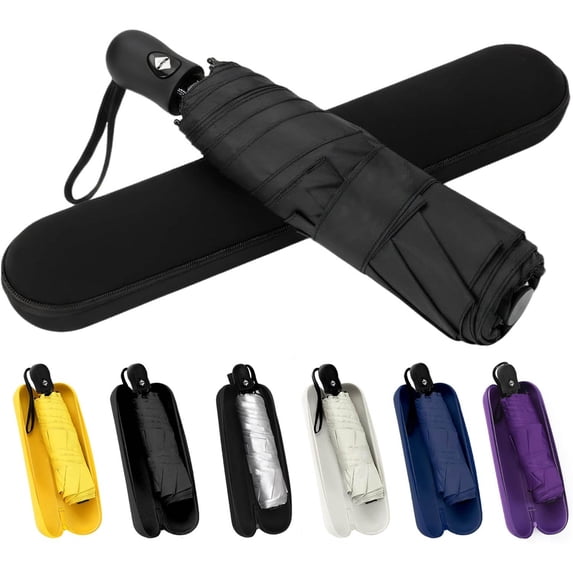 Compact Automatic Travel Umbrella with Case, Folding Sun UV, Pocket Purse Umbrella