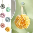 thumbnail image 1 of Compact Bath Sponge with Hygienic Hanger - Quick-Drying Exfoliating Pouf for Daily Shower Routine, 1 of 7
