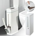 Compact Bathroom With Integrated Toilet Brush Holder To Compact Design