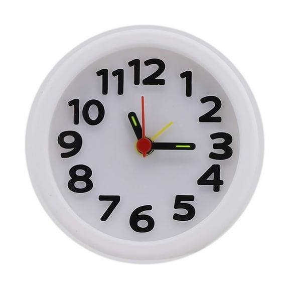 Compact Battery Operated Alarm Clock with Night Light for Bedroom Desk or Shelf Use Non Distracting Design (White)