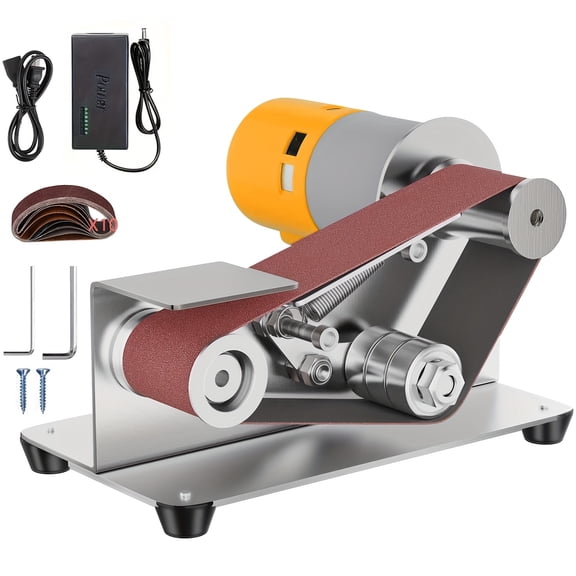 Compact Belt Sander, 15° Electric Belt Sander for Knife Crafting, 7 Speed Settings Electric Knife Sharpener, Power Belt Sanders for Wood And Metal, Belt Grinder & Mini Sander