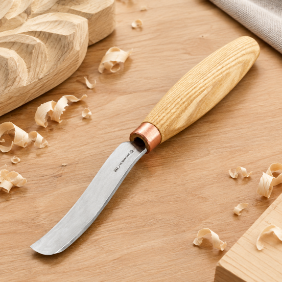 Compact Bent K6L/15 Carbon Steel Wood Carving Gouge Chisel for Soft and Hard Woods