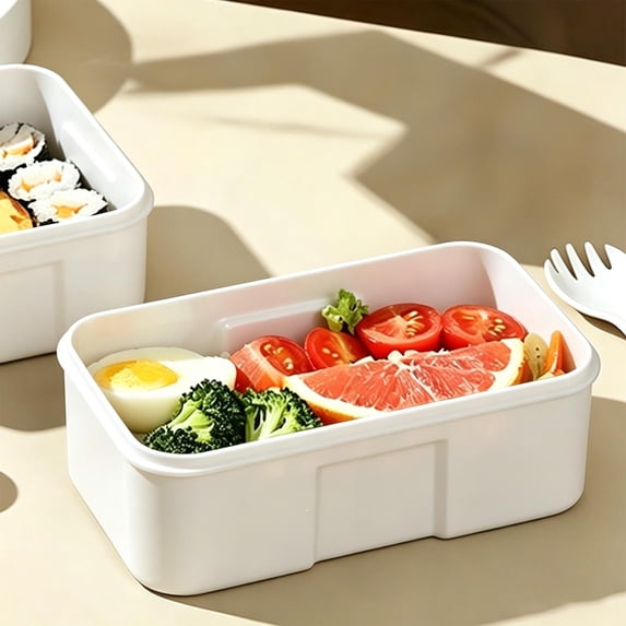 Compact Bento Lunch Box Container with Utensil, 1-Compartment Meal Prep Container for Adults and Students