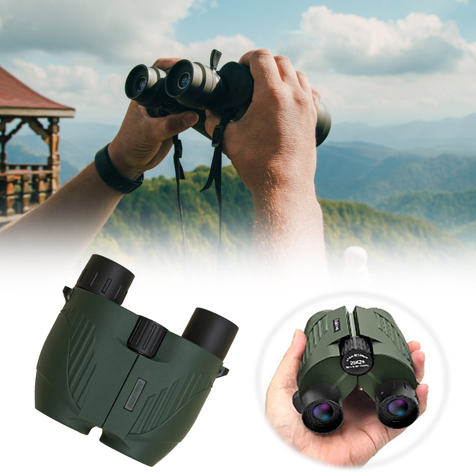Compact Binoculars for Bird Watching Hiking and Outdoor Adventures - 20X25 Easy Focus Binoculars for Adults and Kids