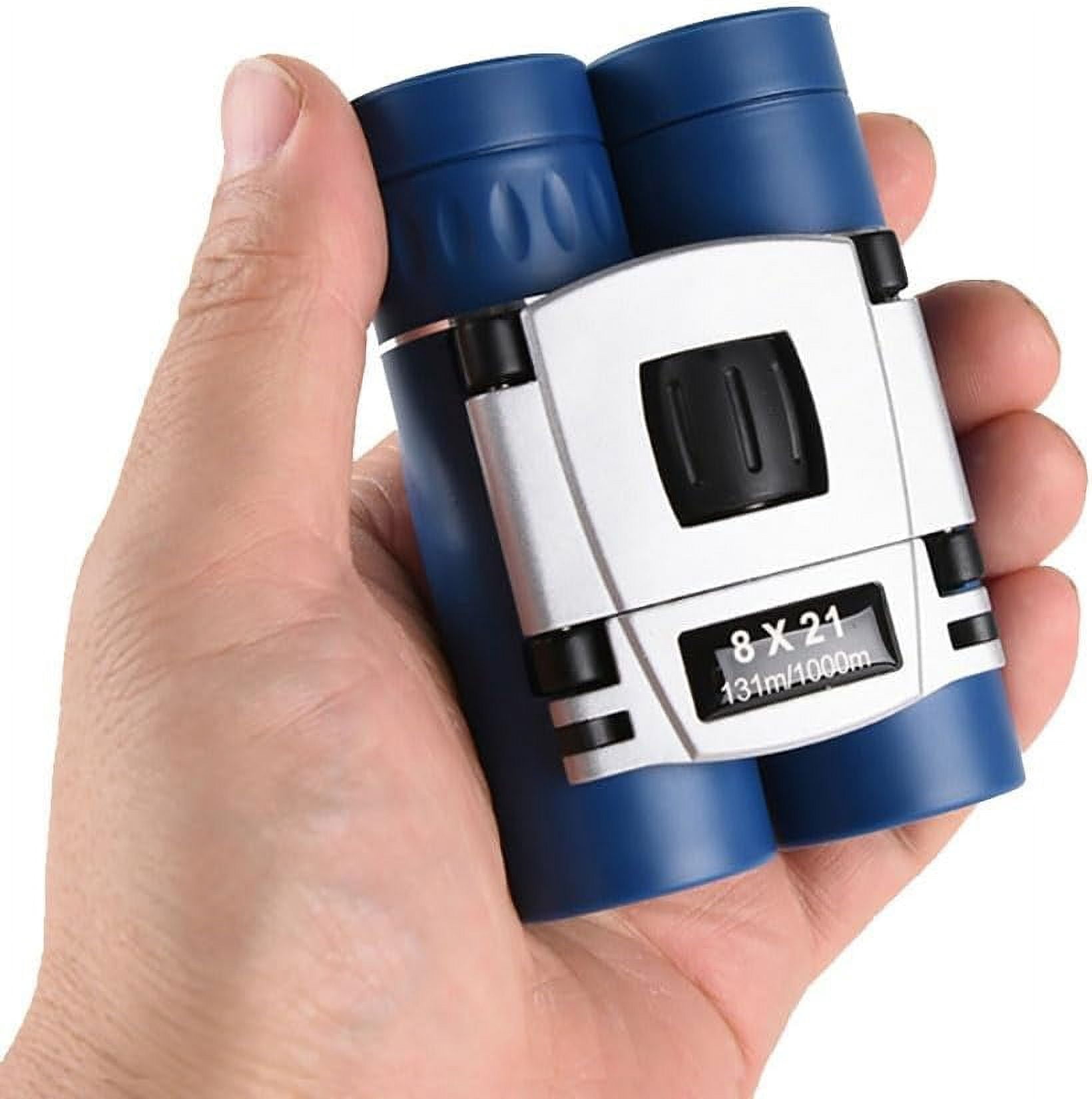 Compact Binoculars for Kids Adults 8 * 21 Real Optical Telescope for Bird Watching Opera Hiking Hunting Travel Birthday Gift( Blue)