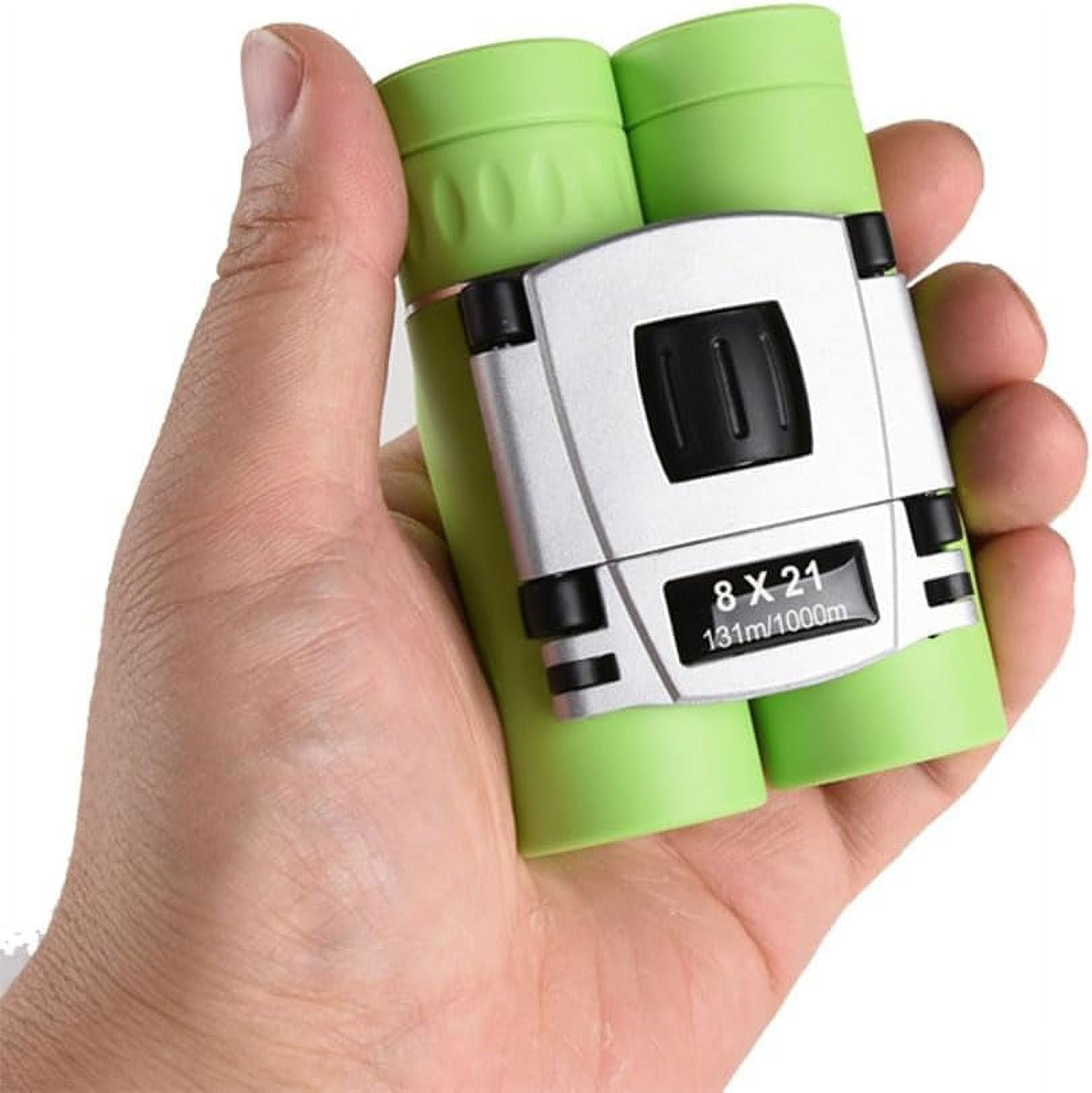 Compact Binoculars for Kids Adults 8 * 21 Real Optical Telescope for Bird Watching Opera Hiking Hunting Travel Birthday Gift( Green)