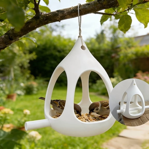 A Very Compact Bird Feeder with a Spherical Design That Resists Water Accumulation. It Features Drainage Holes at the Base and Is Suitable for Small Birds Such as Sparrows and Hummingbirds.