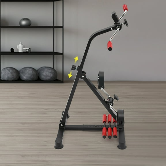 Compact Black Pedal Exerciser Bike with LCD Screen for Home Workouts