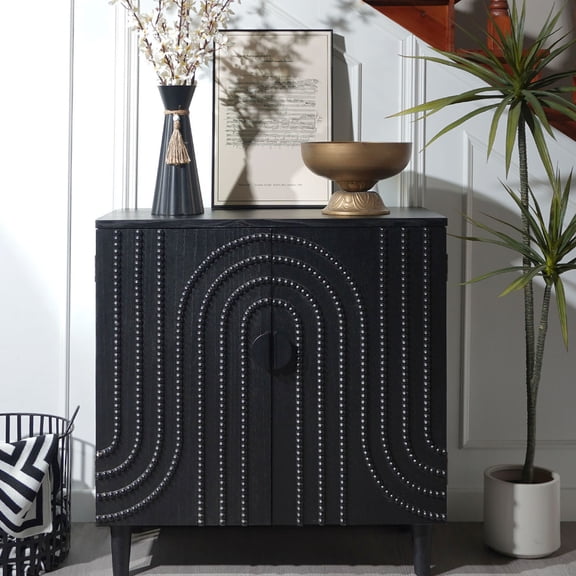 Compact Black Sideboard / Spacious Storage for Small Homes